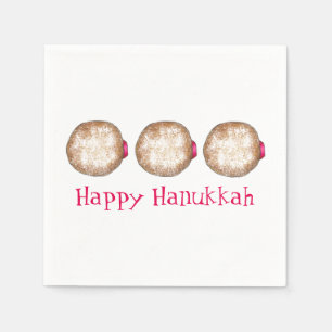 Happy Hanukkah Chanukah Jelly Donut Sufganiyah Servet