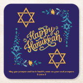 HAPPY HANUKKAH Chanukah Kartonnen Onderzetters (Voorkant)