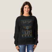 Happy Hanukkah Chanukah Laten we Lit Ugly Sweater  (Voorkant volledig)