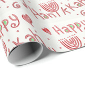 Happy Hanukkah Chanukah Menorah Cadeaupapier (Rol Hoek)