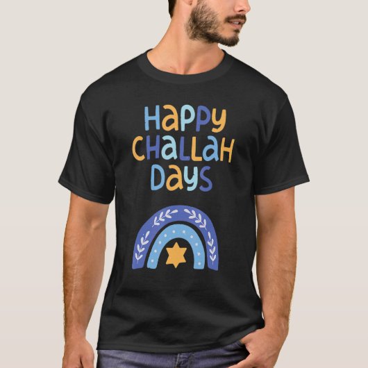 Happy Hanukkah Chanukah Rainbow Menorah Jewish Hol T-shirt (Voorkant)
