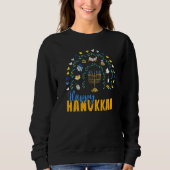 Happy Hanukkah Chanukah Rainbow Menorah Jewish Hol Trui (Voorkant)
