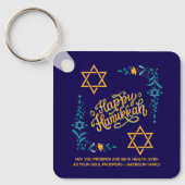 HAPPY HANUKKAH Chanukah Sleutelhanger (Voorkant)