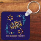 HAPPY HANUKKAH Chanukah Sleutelhanger (Achterkant)