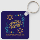 HAPPY HANUKKAH Chanukah Sleutelhanger (Achterkant)