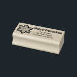 Happy Hanukkah Chanukah Snowflake Jewish Holiday Rubberstempel<br><div class="desc">Rubber stempel bevat een originele markeringsafbeelding van een gebakken sneeuwvlokkoekje. Geweldig voor vakantie-mailing,  scrapbooking en het maken! Pas uw gegevens gewoon aan.</div>