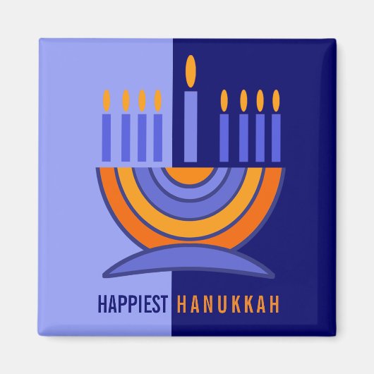 Happy Hanukkah. Colorful Menorah Gift Magneet (Voorkant)