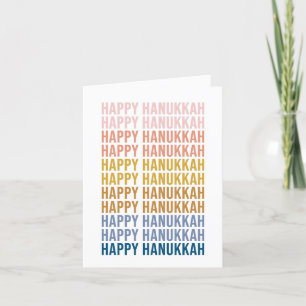 Happy Hanukkah Colorful Word Art Design Feestdagen Kaart