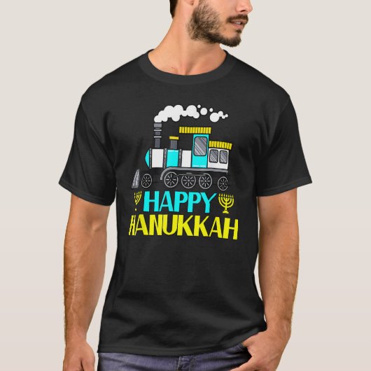 Happy Hanukkah Cool Menorah Chanukah Jewish Holida T-shirt (Voorkant)