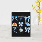 Happy Hanukkah Coquette Bow Chanukah Jewish Women  Kaart (Gele Bloem)