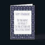 Happy Hanukkah Covid 2020 Quarantine Kaart<br><div class="desc">Dit ontwerp kan op het gebied worden gepersonaliseerd dat door de foto en/of tekst te veranderen wordt verstrekt. Of het kan worden aangepast door de klik te kiezen om verdere optie aan te passen en de kleur van de achtergrond te schrappen of te veranderen, tekst toe te voegen, de tekstkleur...</div>