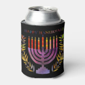 Happy Hanukkah Cozy Blikjeskoeler (Blikje Voorkant)