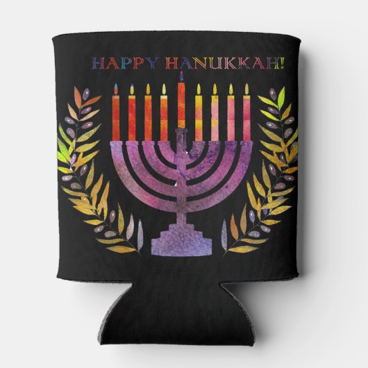 Happy Hanukkah Cozy Blikjeskoeler (Achterkant)