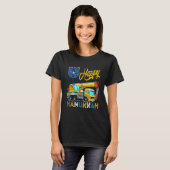 Happy Hanukkah Crane Truck Carrying Jewish Menorah T-shirt (Voorkant volledig)