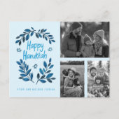 Happy Hanukkah CUSTOM 3 FOTO'S Vakantie Briefkaart (Voorkant)