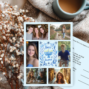 HAPPY HANUKKAH CUSTOM 6 FOTO VAKANTIE BRIEFKAART