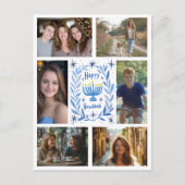 HAPPY HANUKKAH CUSTOM 6 FOTO VAKANTIE BRIEFKAART (Voorkant)