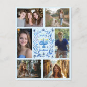 HAPPY HANUKKAH CUSTOM 6 FOTO VAKANTIE BRIEFKAART (Voorkant)