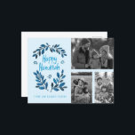 Happy Hanukkah CUSTOM FOTO'S Vakantie Kaart<br><div class="desc">Ik hoop dat je dit vakantieontwerp leuk vindt. Voeg uw eigen foto's en tekst toe aan de voorkant door te klikken op "Deze sjabloon personaliseren". Zorg ervoor dat u uw foto's rangschikt onder de "groep" die de witte rand creëer. Alles is aanpasbaar. Voeg ook tekst aan de achterkant toe en...</div>