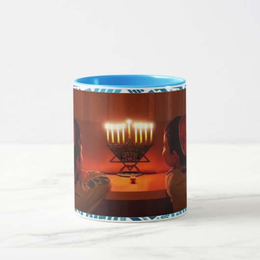 Happy Hanukkah Custom Photo Coffee Cup Mok (Midden)