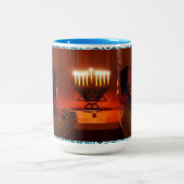 Happy Hanukkah Custom Photo Coffee Cup Tweekleurige Koffiemok (Center)