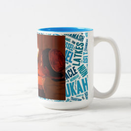 Happy Hanukkah Custom Photo Coffee Cup Tweekleurige Koffiemok