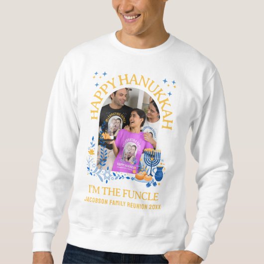 HAPPY HANUKKAH Custom Photo FUNCLE Tri-Blend Shirt (Voorkant)