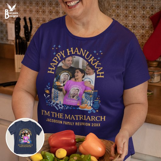 HAPPY HANUKKAH Custom Photo MATRIARCH Tri-Blend Shirt