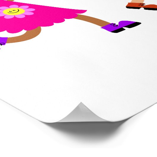 Happy Hanukkah Cute Cartoon Diverse Kinder tekst Poster (Hoek)