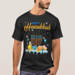 Happy Hanukkah Cute Cool Hanukkah Chanukah Christm T-shirt<br><div class="desc">Gelukkige Chanoeka Schattigee Koele Chanoeka Chanukah Kerstmis</div>