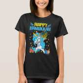 Happy Hanukkah Dabbing Jewish Unicorn Kids Chanuka T-shirt (Voorkant)