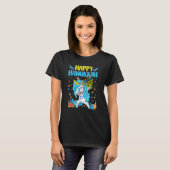 Happy Hanukkah Dabbing Jewish Unicorn Kids Chanuka T-shirt (Voorkant volledig)