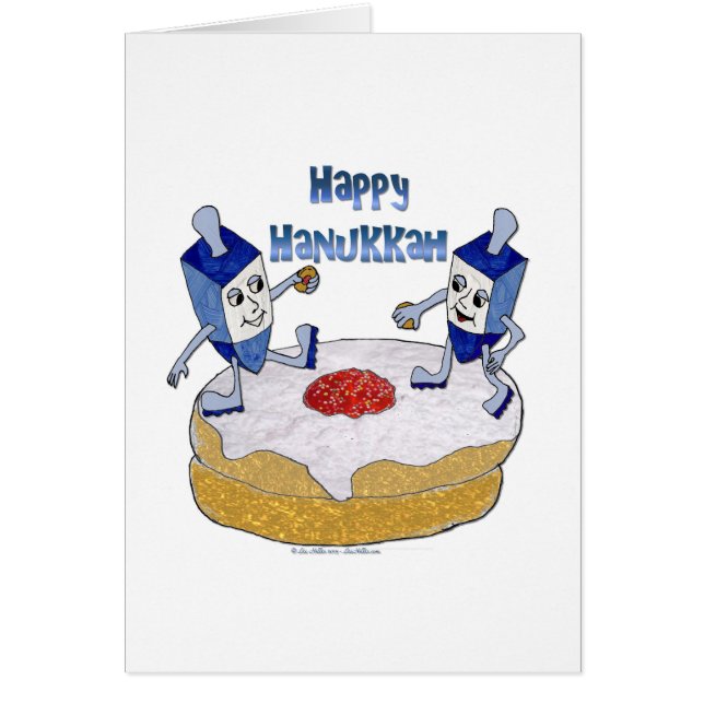 Happy Hanukkah Dancing Dreidels Jelly Doughnut (Voorkant)