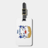 Happy Hanukkah Dancing Dreidels Jelly Doughnut Bagagelabel (Voorkant verticaal)