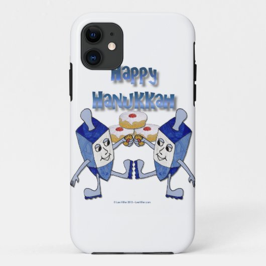 Happy Hanukkah Dancing Dreidels Jelly Doughnut Case-Mate iPhone Case (Achterkant)