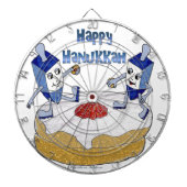 Happy Hanukkah Dancing Dreidels Jelly Doughnut Dartbord (Voorkant)