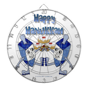 Happy Hanukkah Dancing Dreidels Jelly Doughnut Dartbord