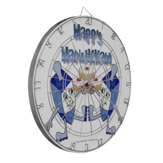 Happy Hanukkah Dancing Dreidels Jelly Doughnut Dartbord (Voorkant Links)