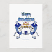 Happy Hanukkah Dancing Dreidels Jelly Doughnut Feestdagenkaart (Voorkant)