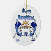 Happy Hanukkah Dancing Dreidels Jelly Doughnut Keramisch Ornament (Rechts)