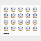 Happy Hanukkah Dancing Dreidels Jelly Doughnut Ronde Sticker (Vel)
