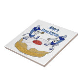 Happy Hanukkah Dancing Dreidels Jelly Doughnut Tegeltje (Zijkant)