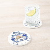 Happy Hanukkah Dancing Dreidels Jelly Doughnut Zandsteen Onderzetter (Zijkant)