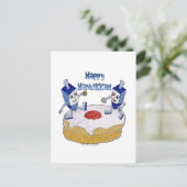 Happy Hanukkah danst Dreidels Feestdagenkaart (Staand voorkant)