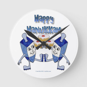 Happy Hanukkah danst Dreidels Ronde Klok