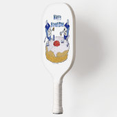 Happy Hanukkah danst droidels op Doughnut Pickleball Paddle (Links)