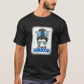 Happy Hanukkah Days Messy Bun Hair Funny Ugly Hanu T-shirt (Voorkant)
