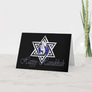 Happy Hanukkah Decorated Star of David Kaart