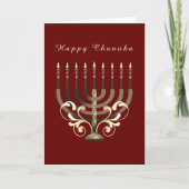 Happy Hanukkah decoratieve menorah Star van David Kaart (Voorkant)