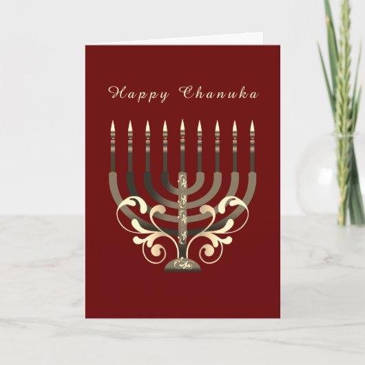 Happy Hanukkah decoratieve menorah Star van David Kaart (Voorkant)